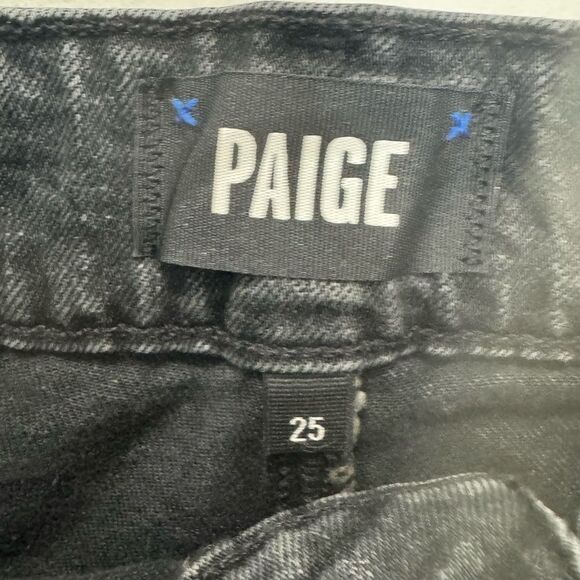 NWT PAIGE SASHA ANKLE Wide Leg Jeans in Black Rust - Picture 11 of 13